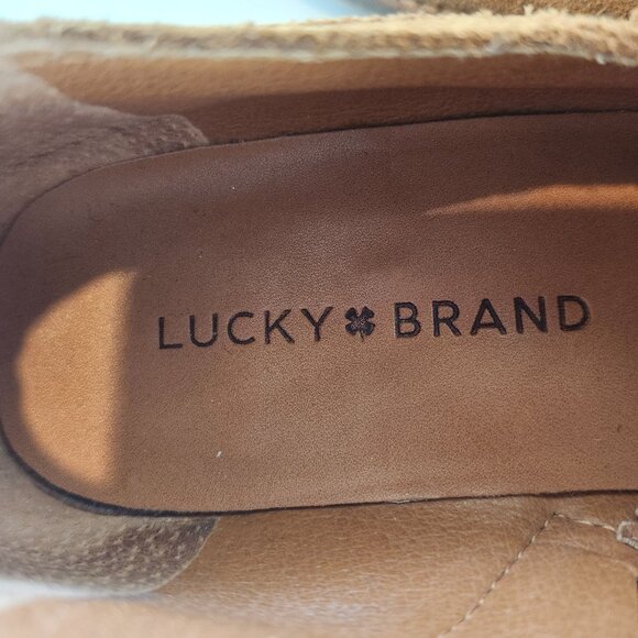 Lucky Brand Suede Feltyn Ankle Bootie Topanga Tan Women's Size 7 - Picture 7 of 8